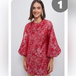 Elegant Red Pink Mini Dress- Janie Dress - Medium